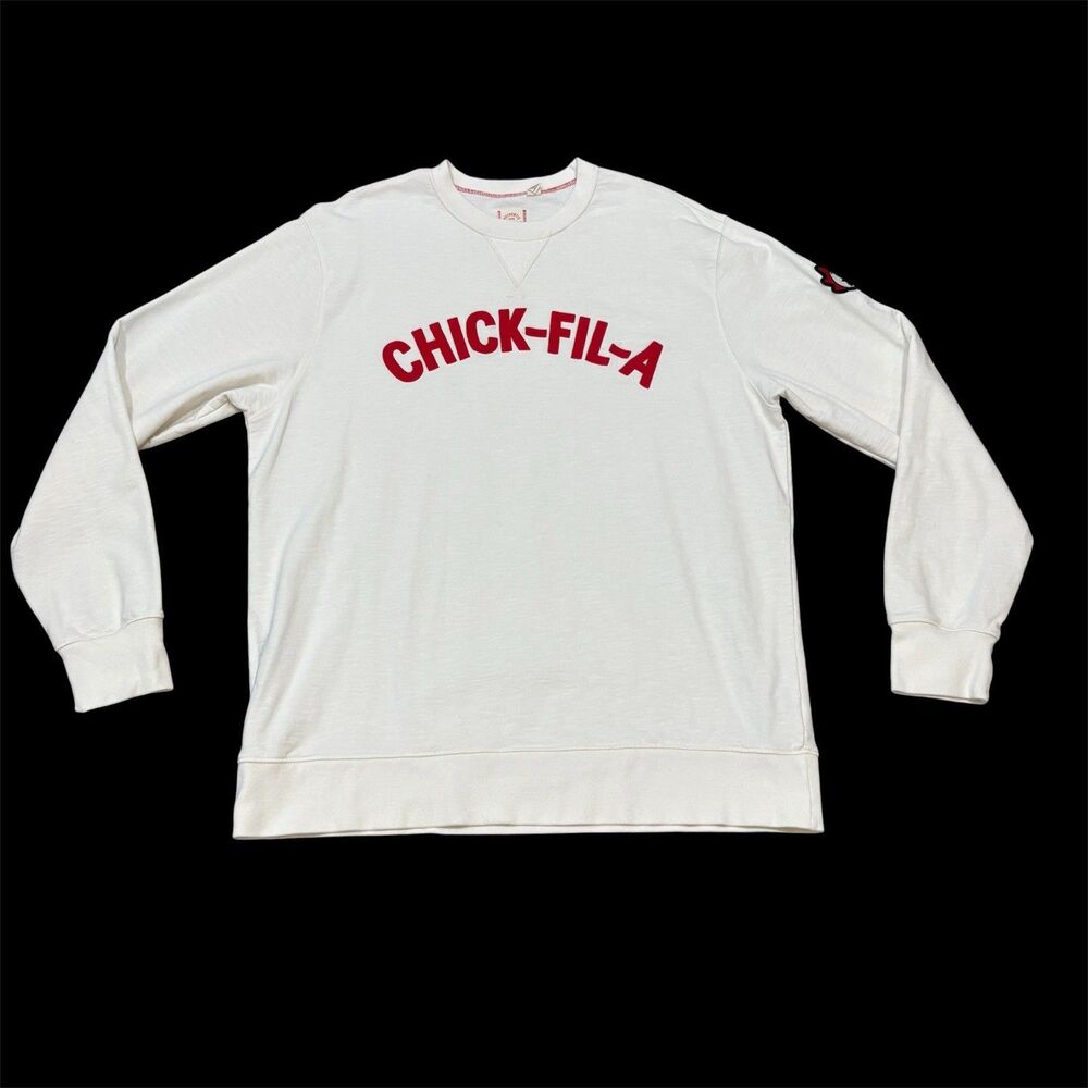 Chick-Fil-A Spell Out Heritage Doodles Crew Neck Sweatshirt Logo Unisex Size 2XL